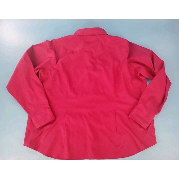 Womens No Iron Pinpoint Oxford 2x Button Front Long Sleeve Plum Lands End - Picture 13 of 13